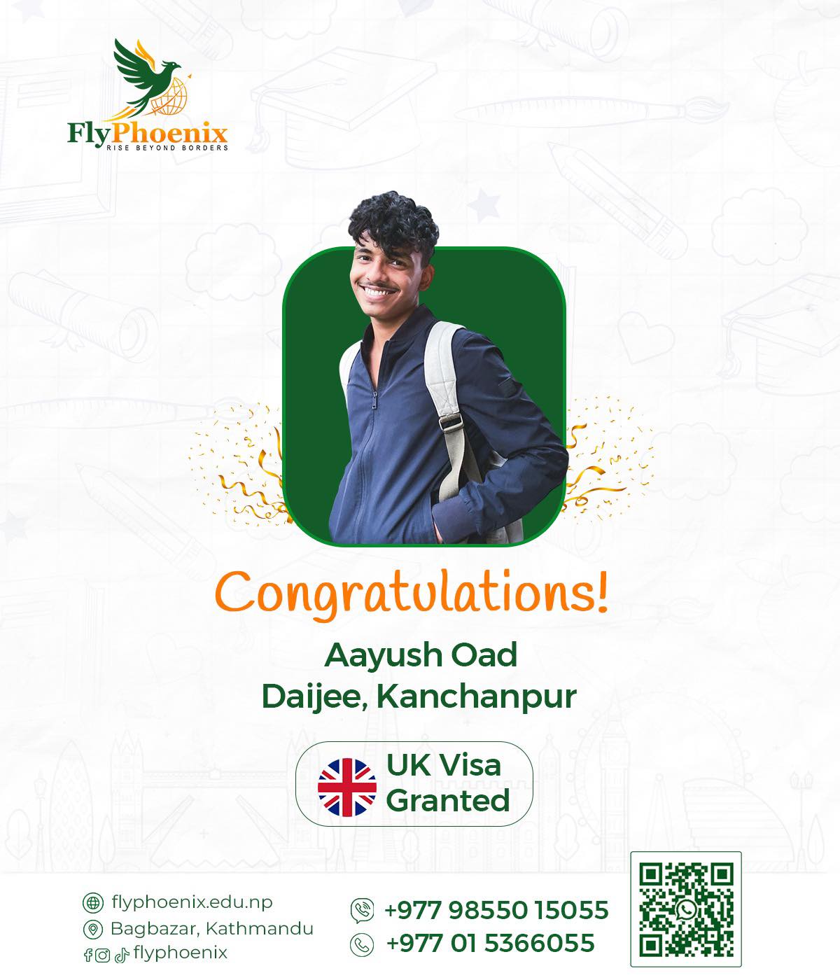 Aayush Oad — UK student visa success FlyPhoenix